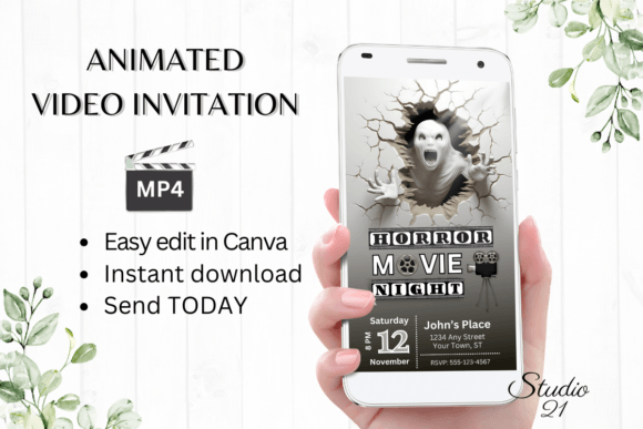 Download Digital Halloween Movie Invitation - Digital halloween Collection