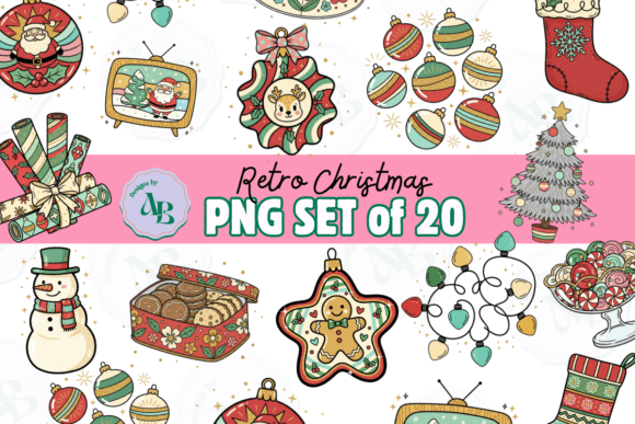 Download Retro Vintage Christmas Clip Art Set - Premium Resources
