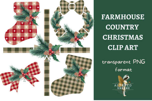 Download Farmhouse Country Christmas Clip Art - Premium Resources