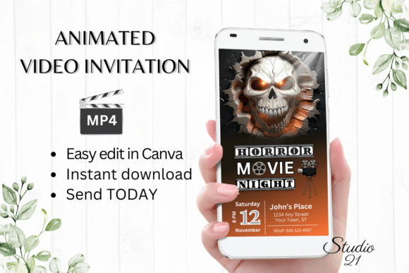Download Digital Halloween Movie Invitation - Digital halloween Collection