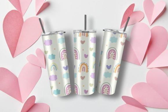 Download Valentine's Day Rainbow Tumbler Wrap - Tumbler wrap Collection