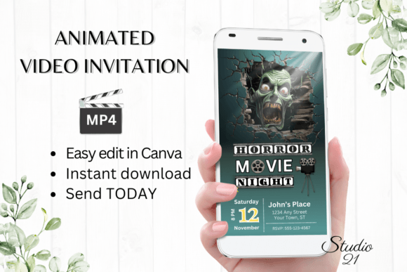 Download Digital Halloween Movie Invitation - Digital halloween Collection